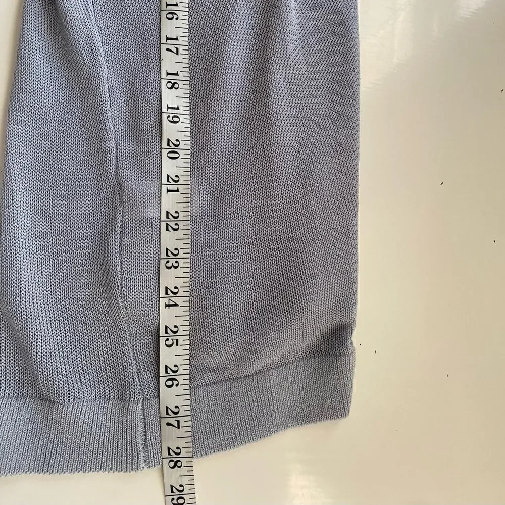 Tahari Pale Blue Lightweight Open Front Cardigan Sweater Size Small